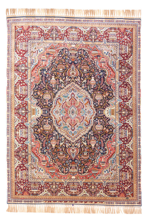 Fine Turkish Hereke Pure Silk Rug (14x14) 0192