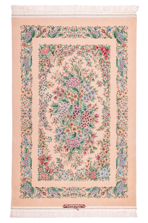 Mehdaai - Isfahan Floral Silk & Wool Rug