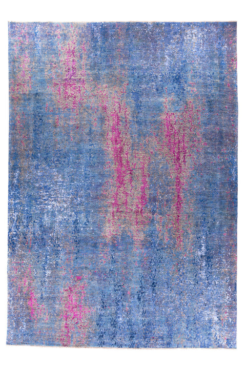 Abstract Bamboo Silk Pink Accent Rug